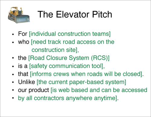 elevator pitch