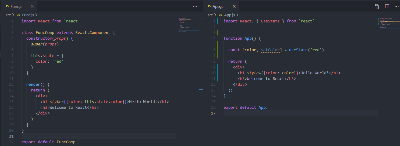 class vs. functional components